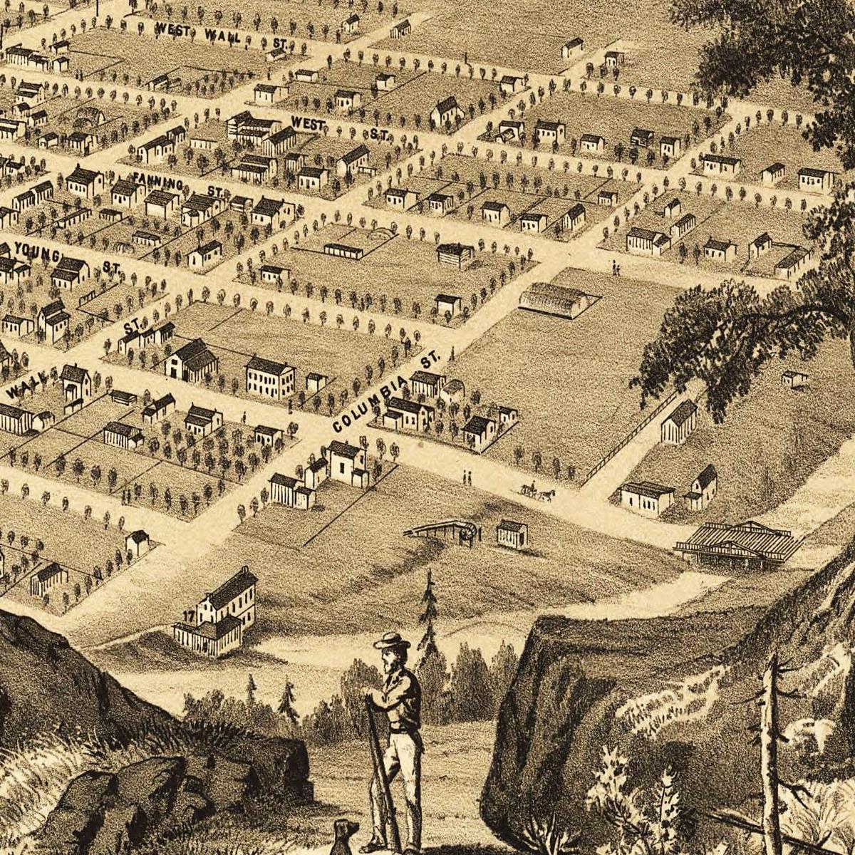 Historische Stadtansicht Salt Lake City um 1875