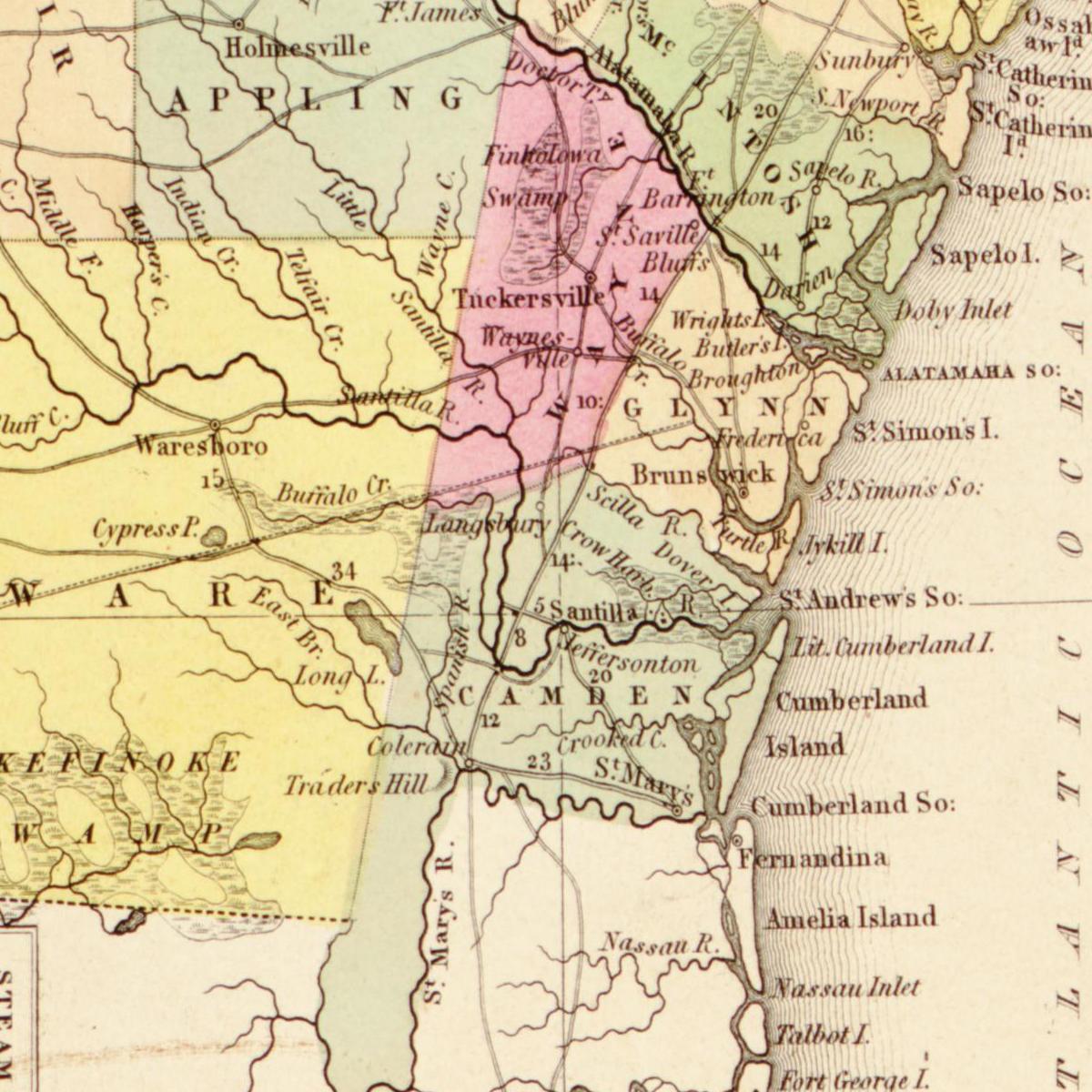Historische Landkarte Georgia um 1849