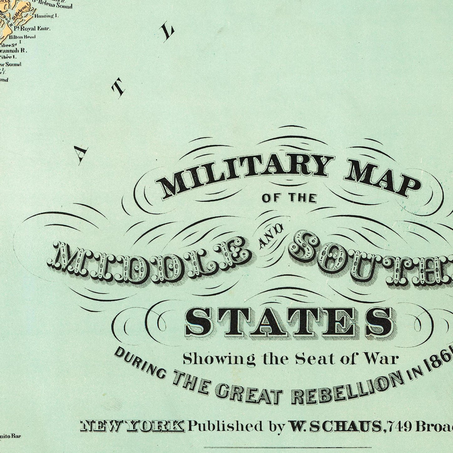 Historische Landkarte Konfederierte USA um 1861