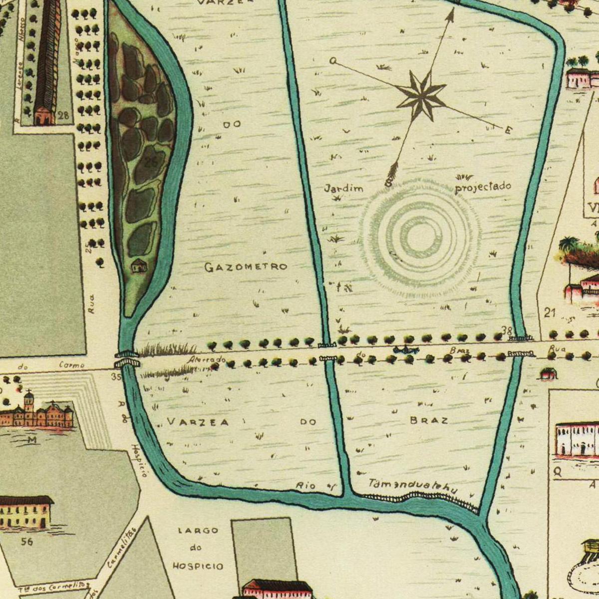 Historischer Stadtplan Sao Paulo um 1877