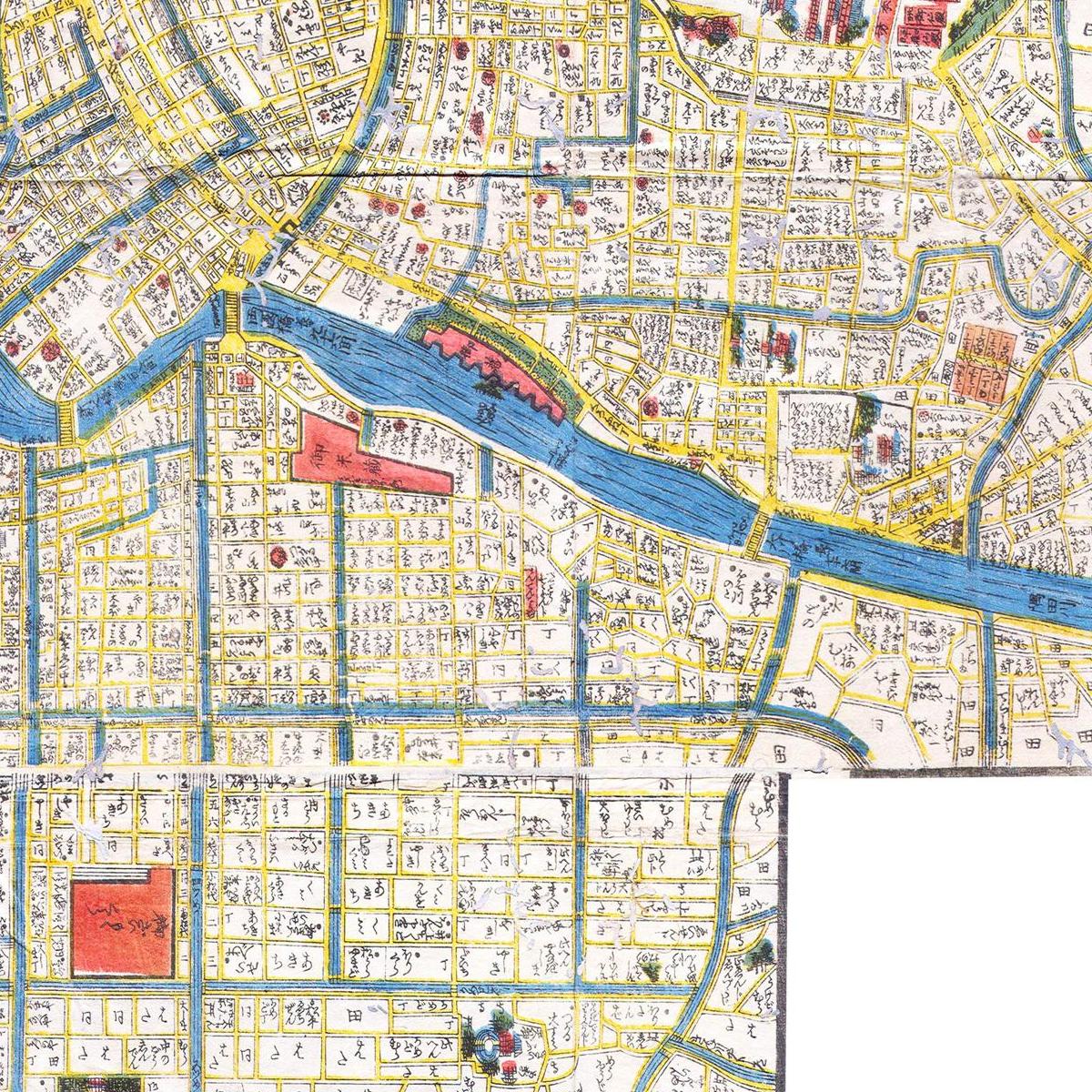 Historischer Stadtplan Tokio um 1849