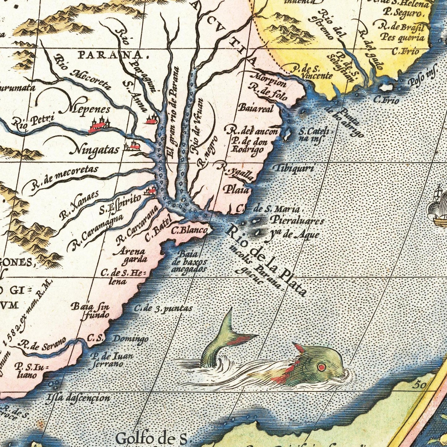 Historische Landkarte Amerika um 1570