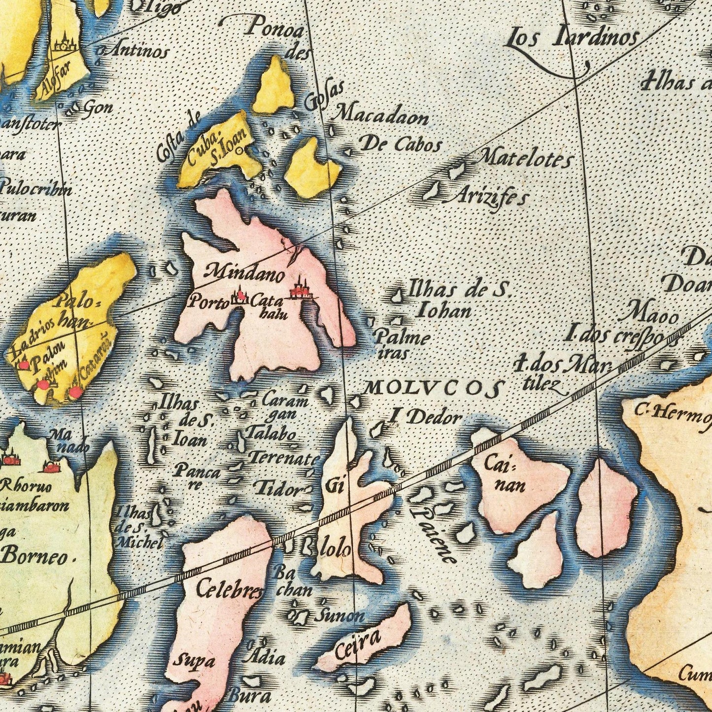 Historische Landkarte Asien um 1570