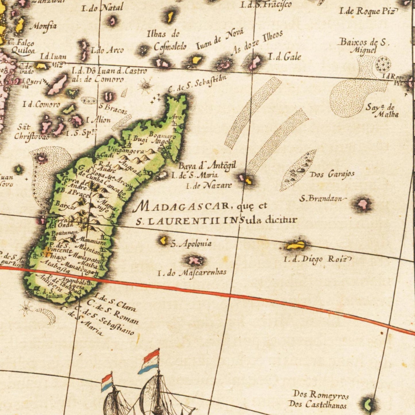 Historische Landkarte Afrika um 1635