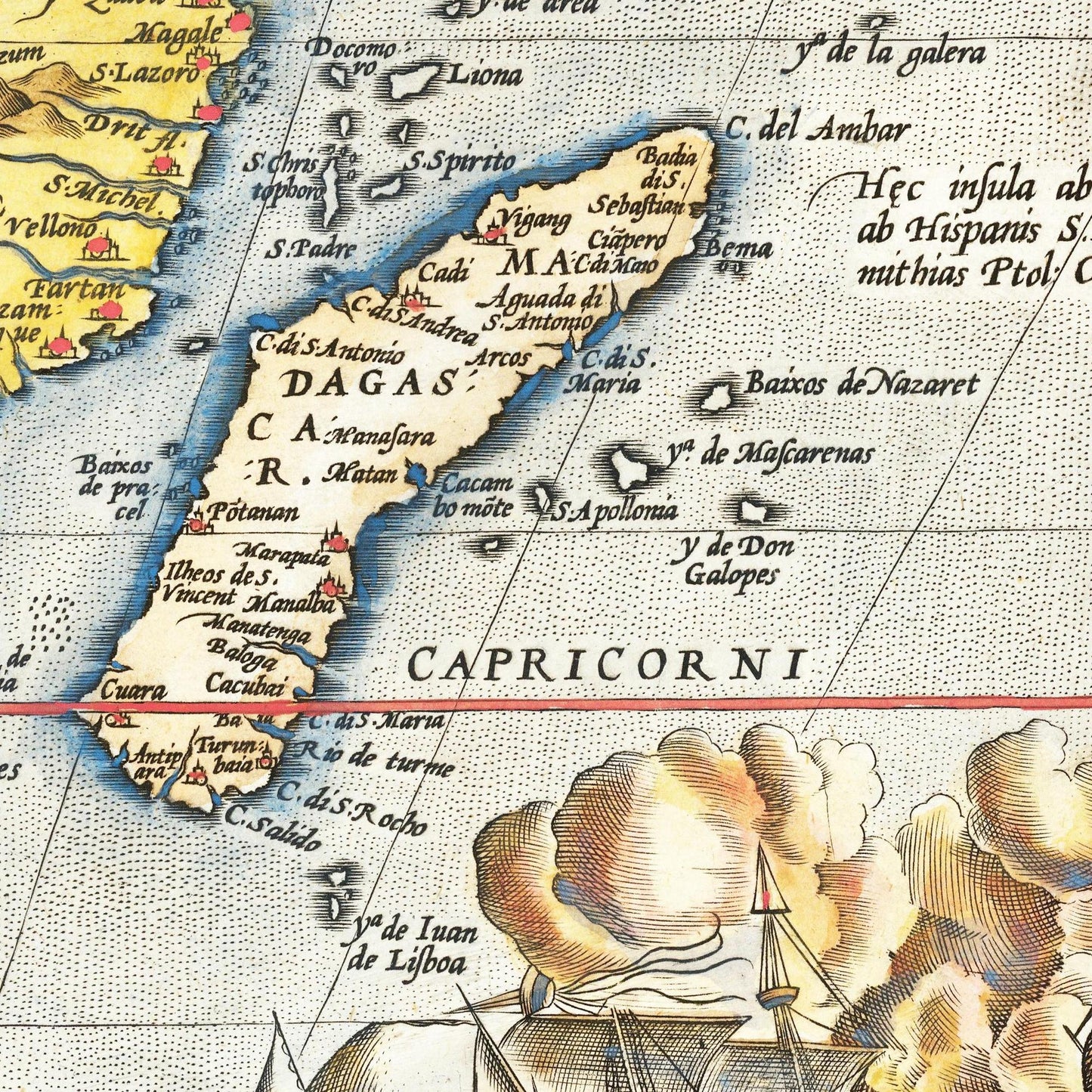 Historische Landkarte Afrika um 1570