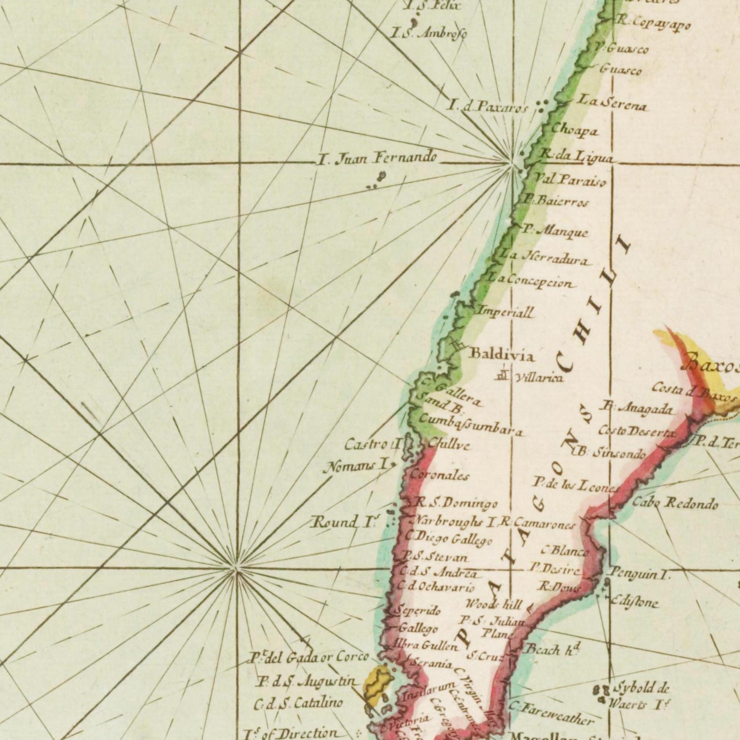 Historische Landkarte Ozeanien um 1705