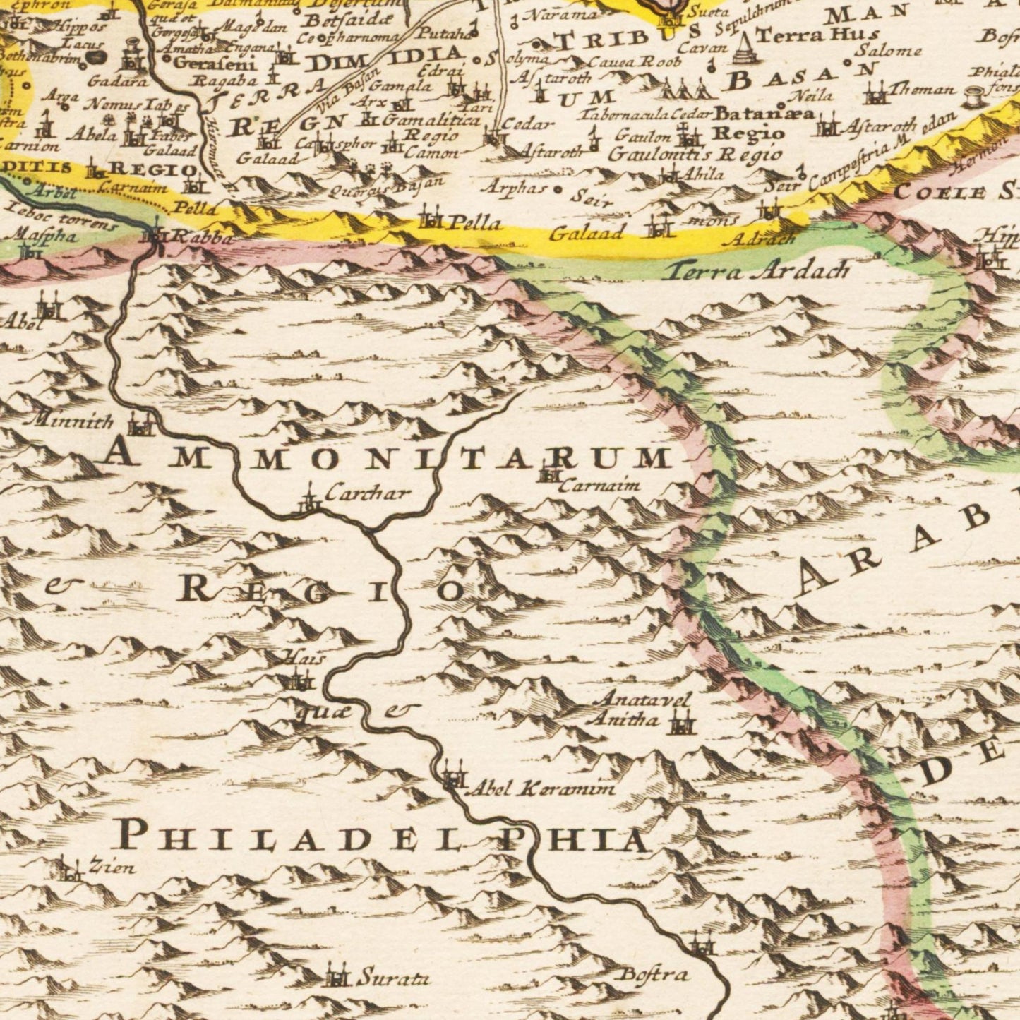 Historische Landkarte Heiliges Land um 1694