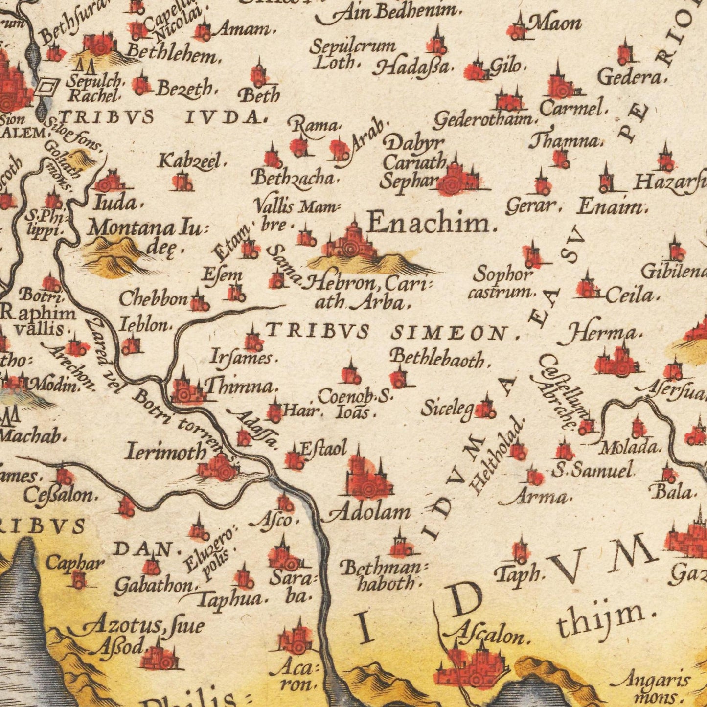 Historische Landkarte Heiliges Land um 1609