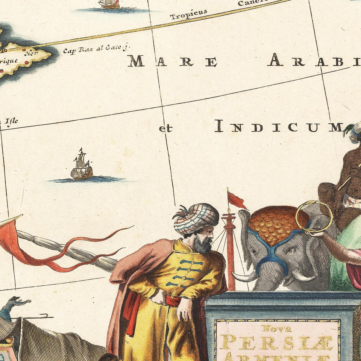 Historische Landkarte Arabien & Persien um 1680