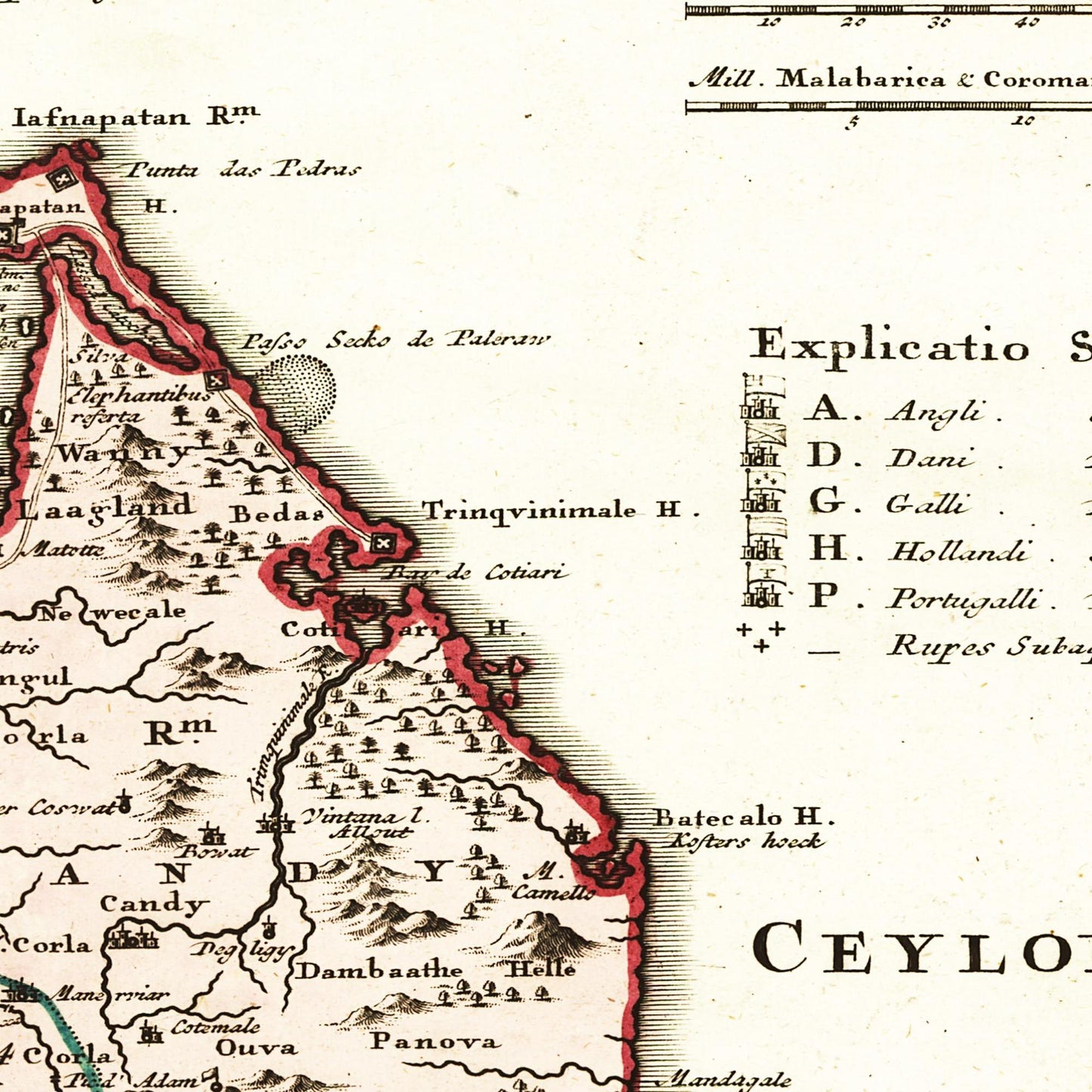 Historische Landkarte Indien um 1750