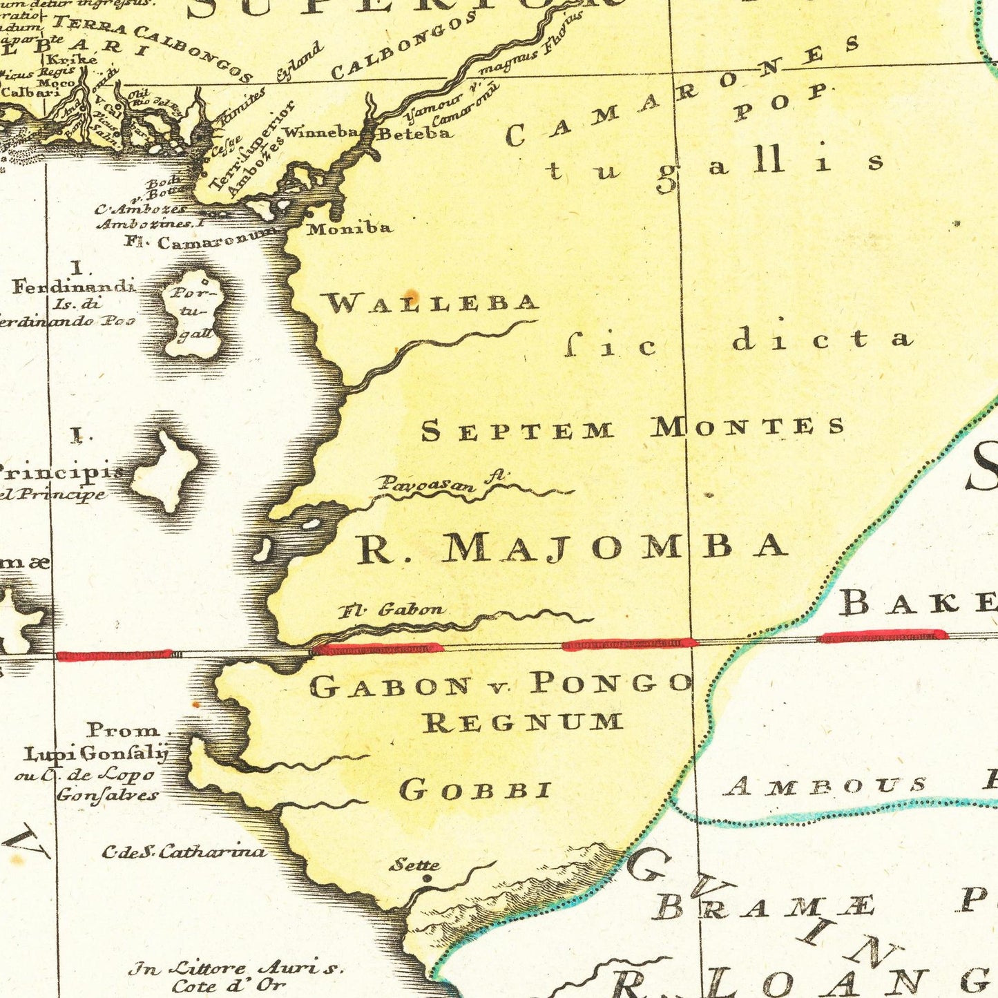 Historische Landkarte Westafrika um 1743
