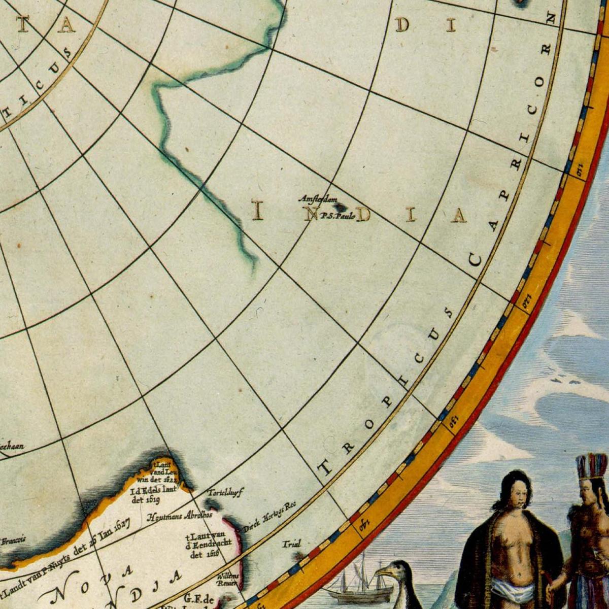 Historische Landkarte Antarktis um 1690