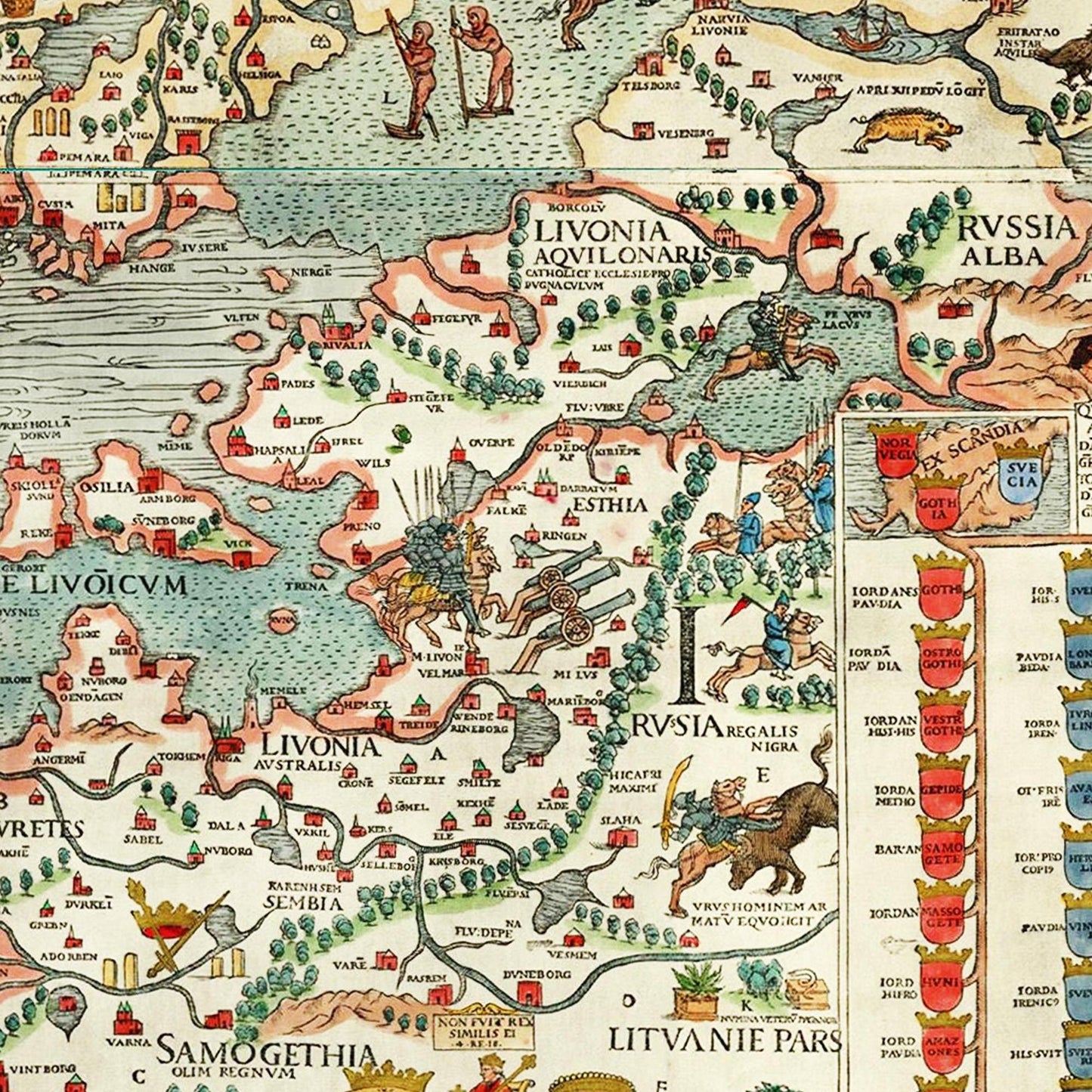 Historische Landkarte Nordeuropa um 1539