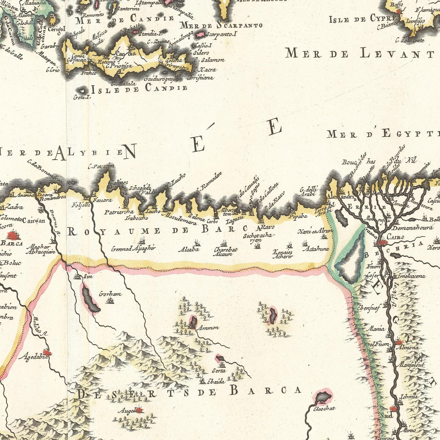 Historische Landkarte Südeuropa um 1700