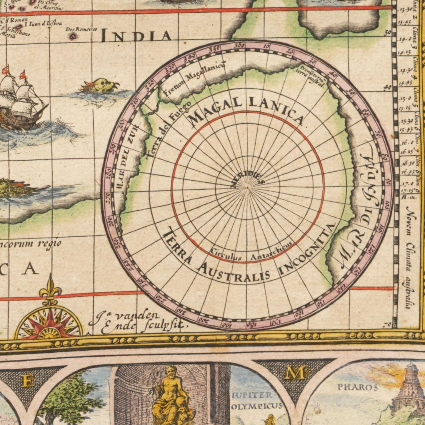 Historische Weltkarte um 1635