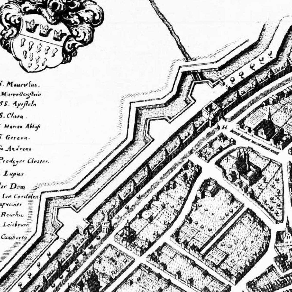 Historischer Stadtplan Köln um 1648