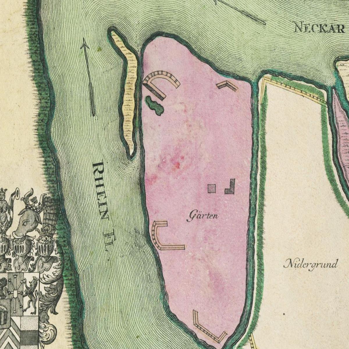 Historischer Stadtplan Mannheim um 1730