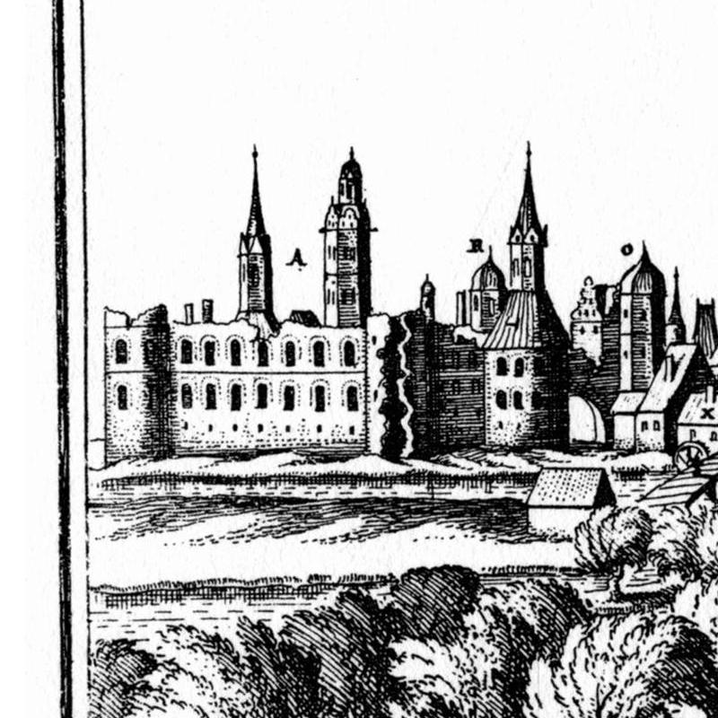 Historische Stadtansicht Halle (Saale) um 1653
