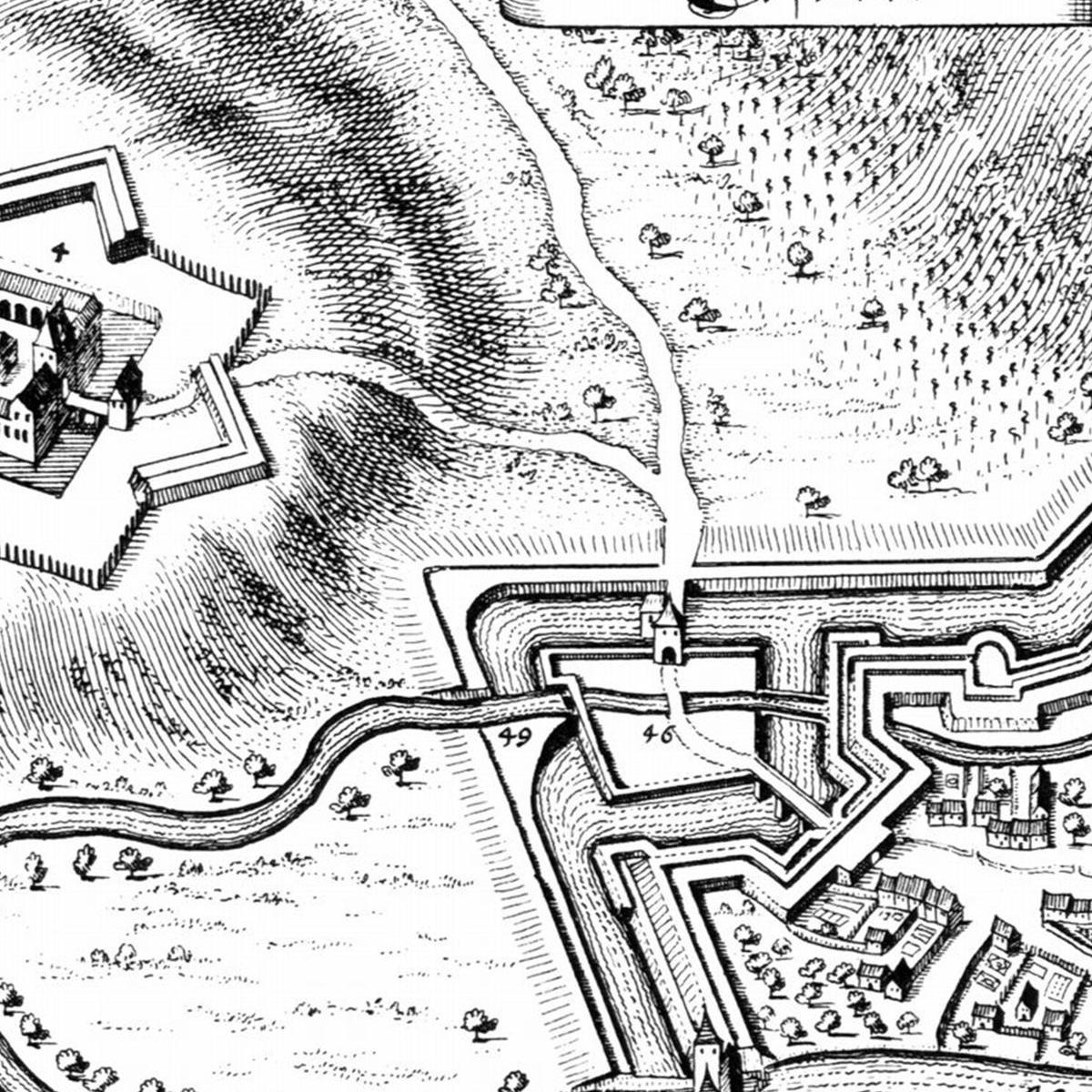 Historische Stadtansicht Erfurt um 1650