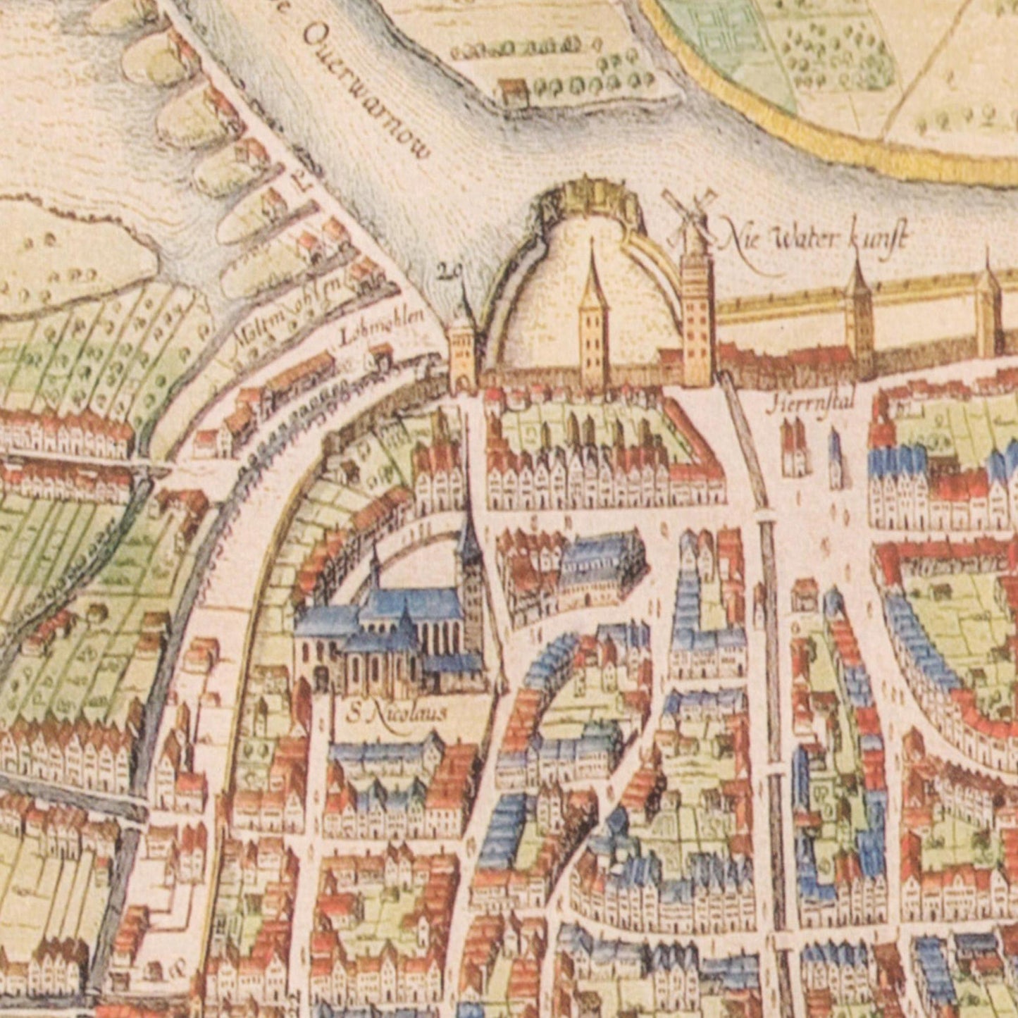 Historischer Stadtplan Rostock um 1625