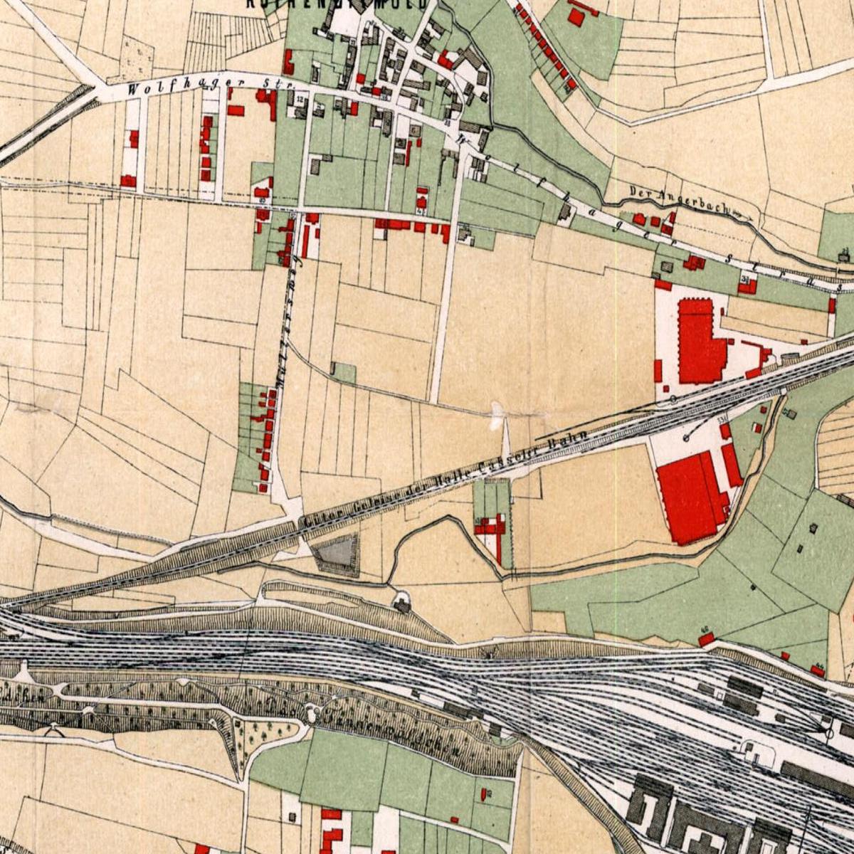 Historische Stadtansicht Kassel um 1878