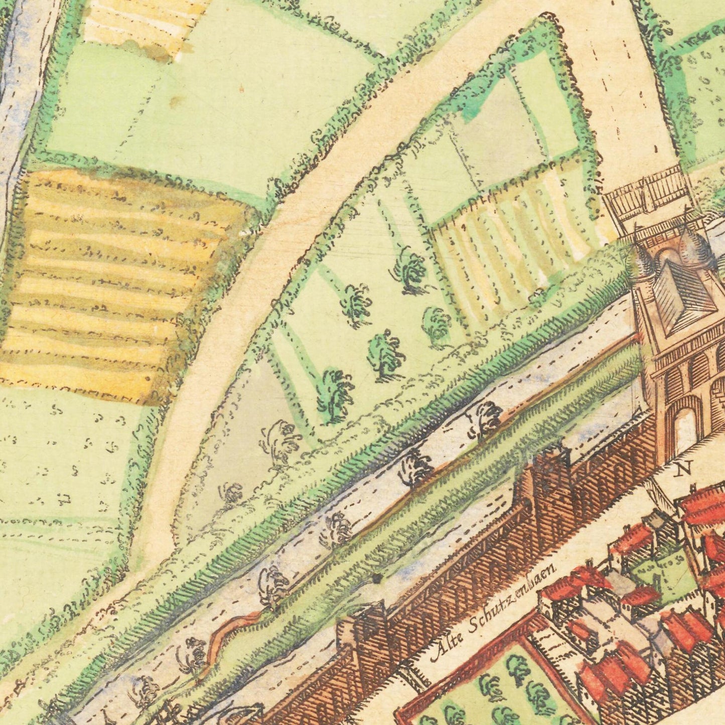 Historischer Stadtplan Neuss um 1592