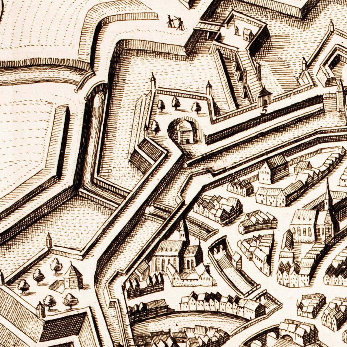 Historischer Stadtplan Ulm um 1642