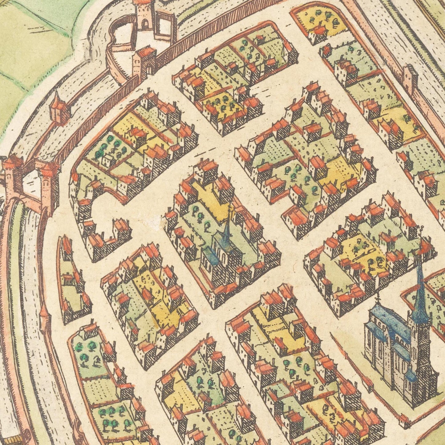 Historischer Stadtplan Wesel um 1592