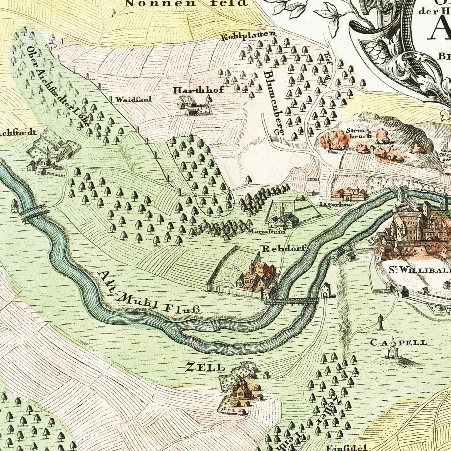Historische Stadtansicht Eichstätt um 1730