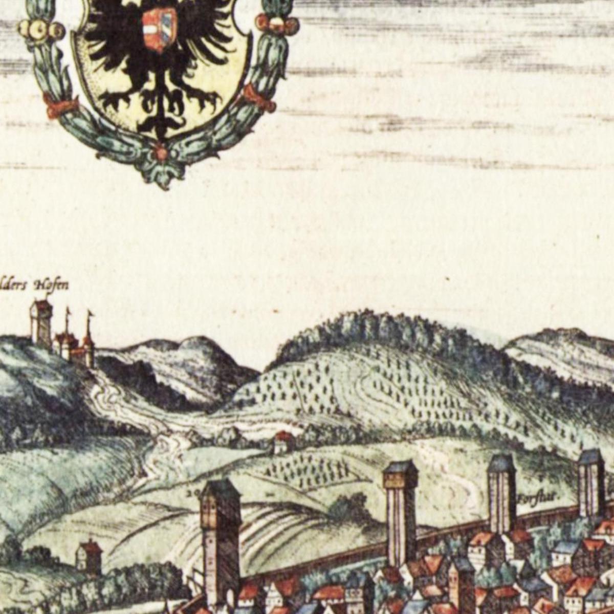 Historische Stadtansicht Schwäbisch Hall um 1580