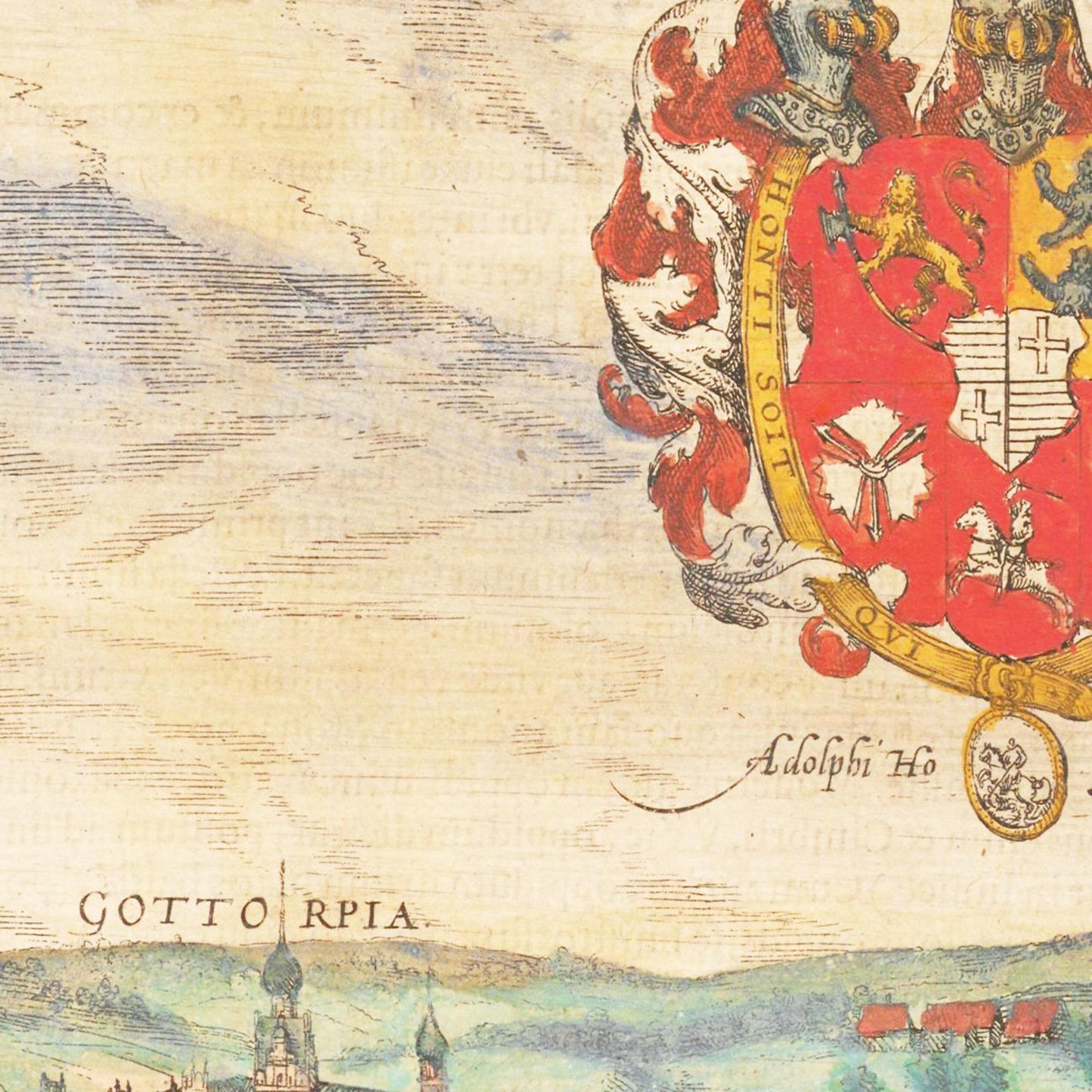 Historische Stadtansicht Schleswig um 1592