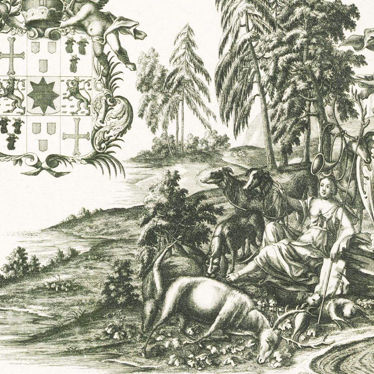Historische Stadtansicht Bad Pyrmont um 1750