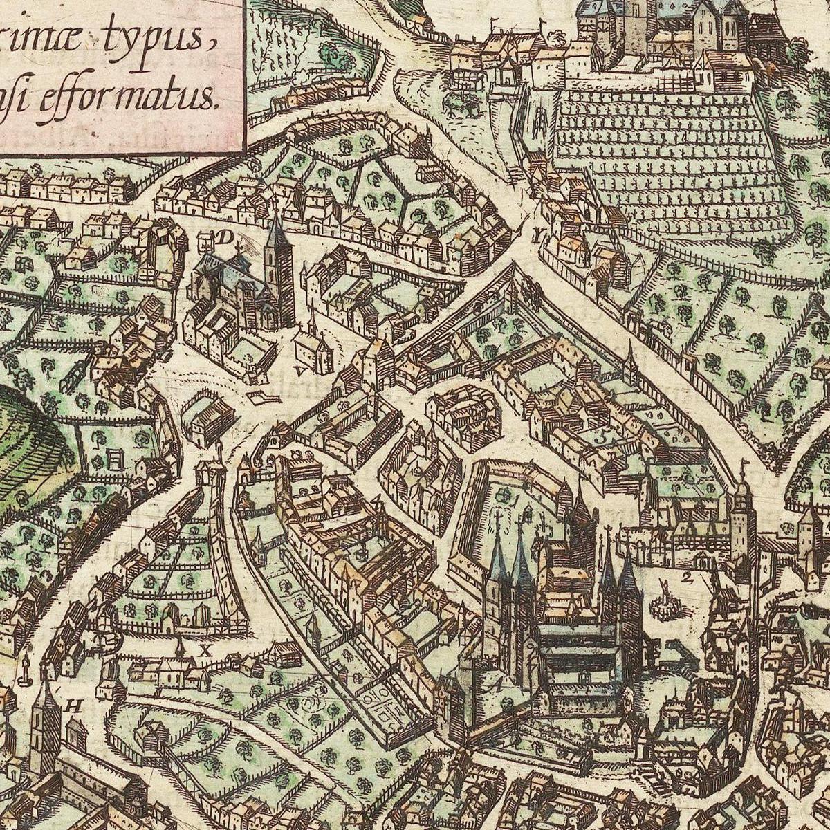Historische Stadtansicht Bamberg um 1609