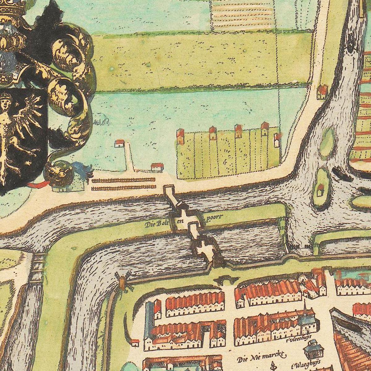 Historische Stadtansicht Emden um 1609