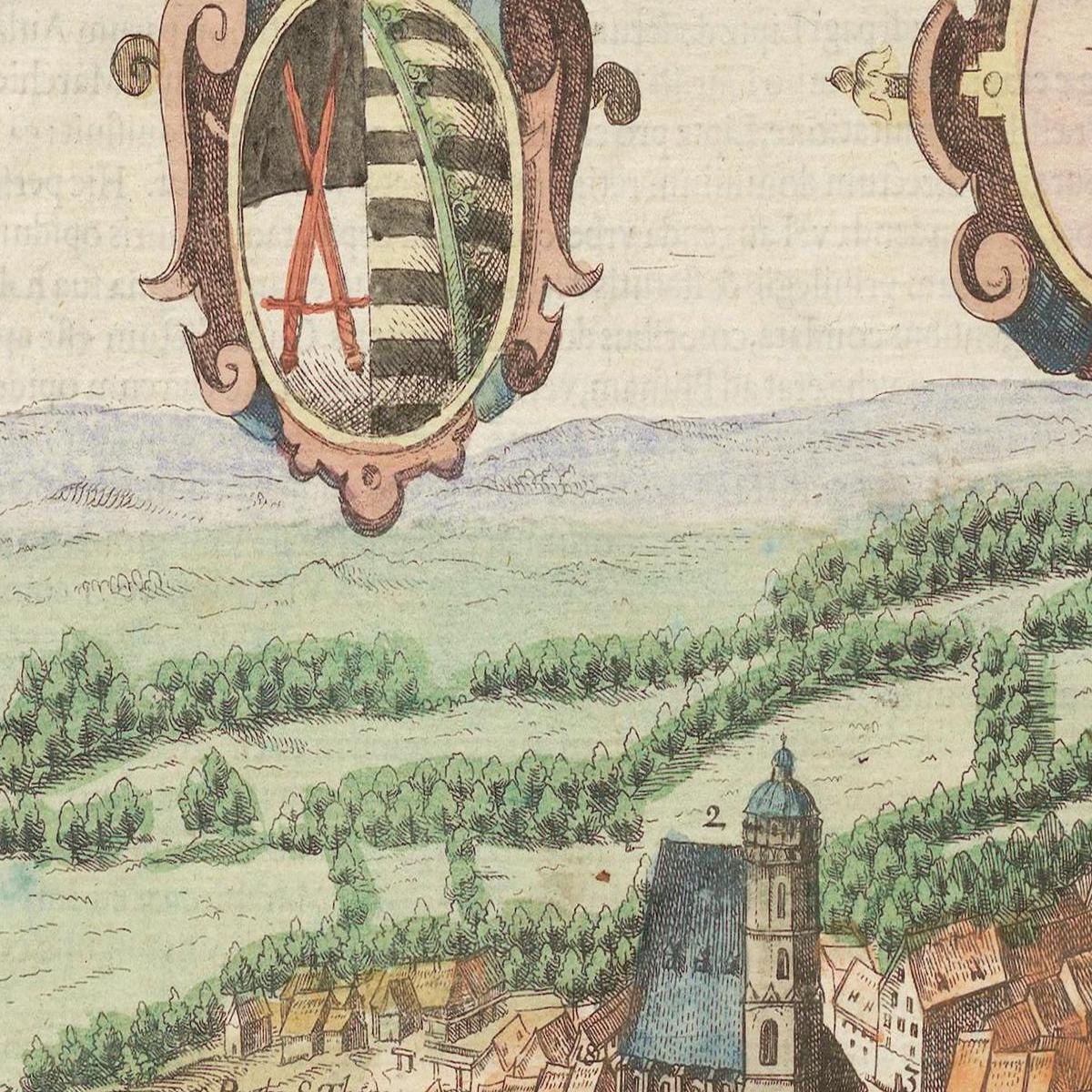 Historische Stadtansicht Leipzig um 1609