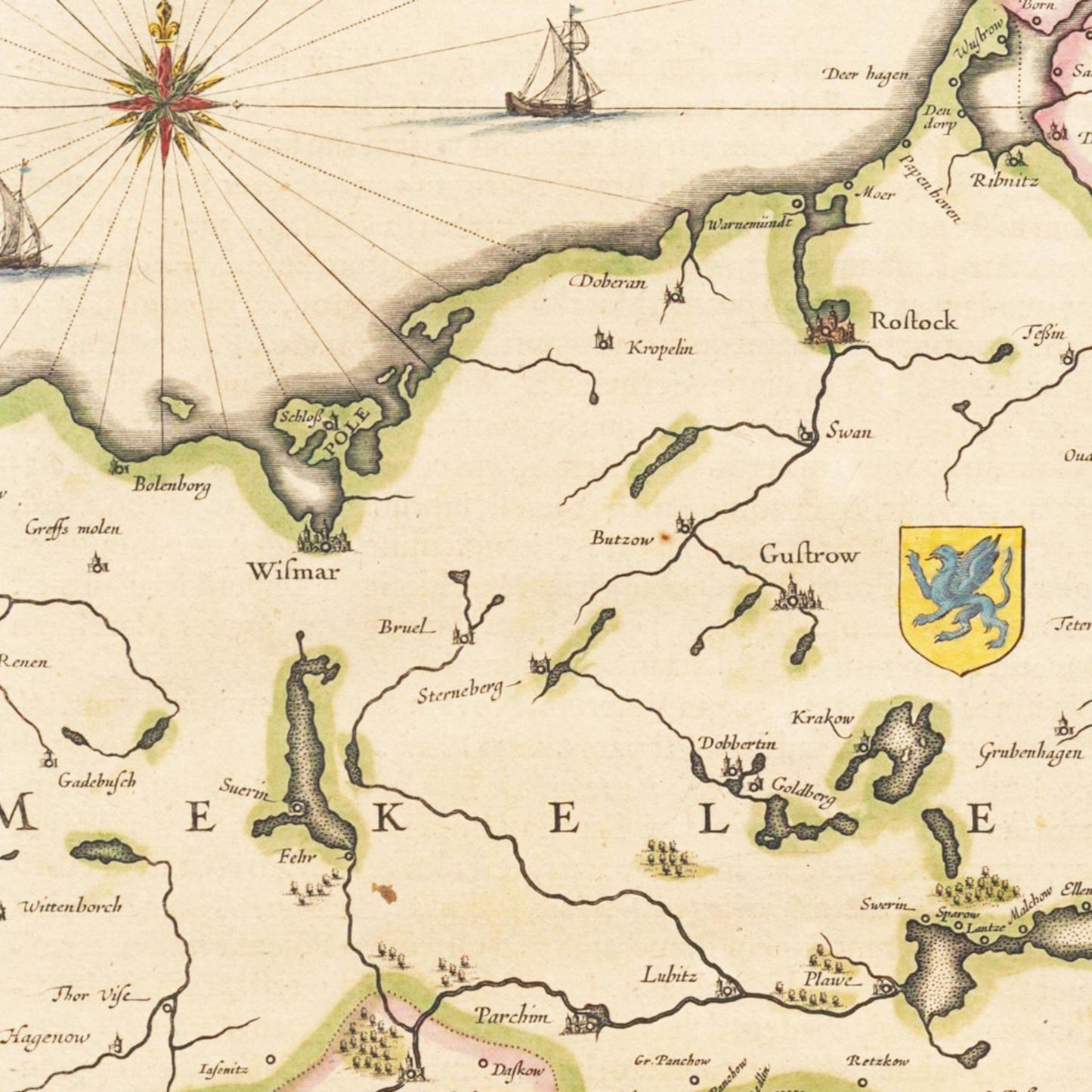 Historische Landkarte Brandenburg um 1635