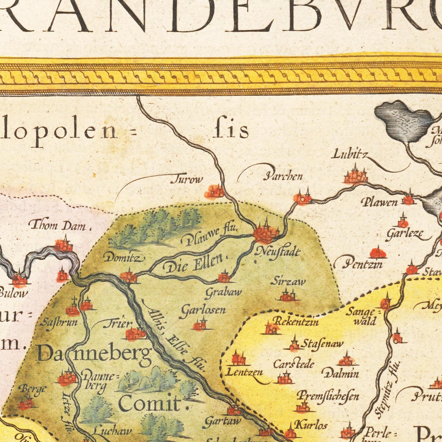 Historische Landkarte Brandenburg um 1609