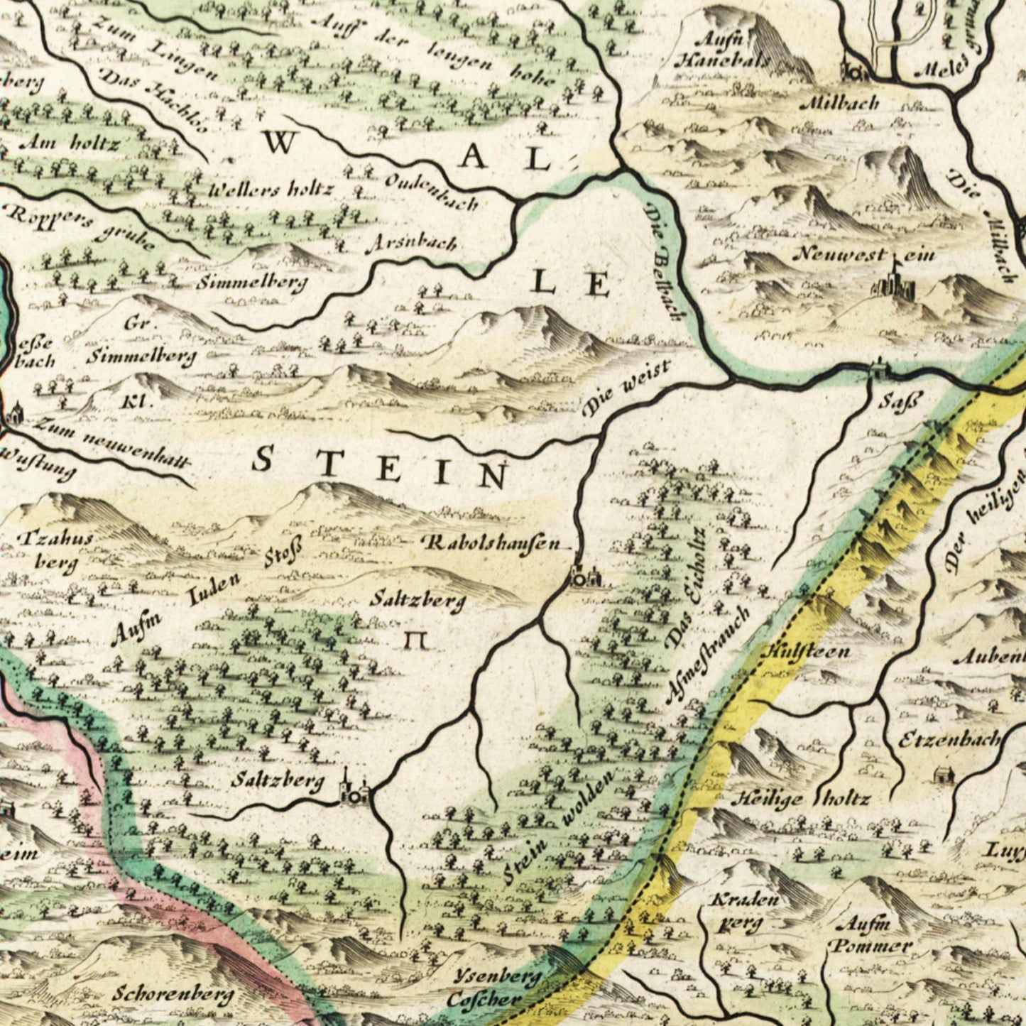 Historische Landkarte Bad Hersfeld um 1647
