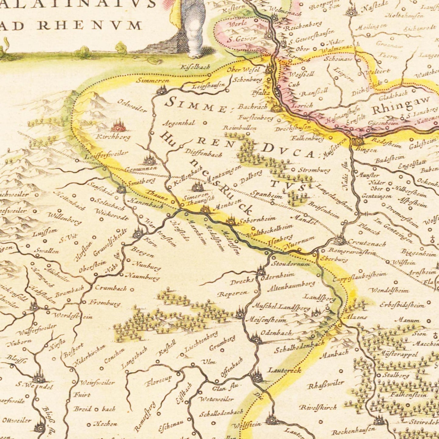 Historische Landkarte Pfalz um 1635