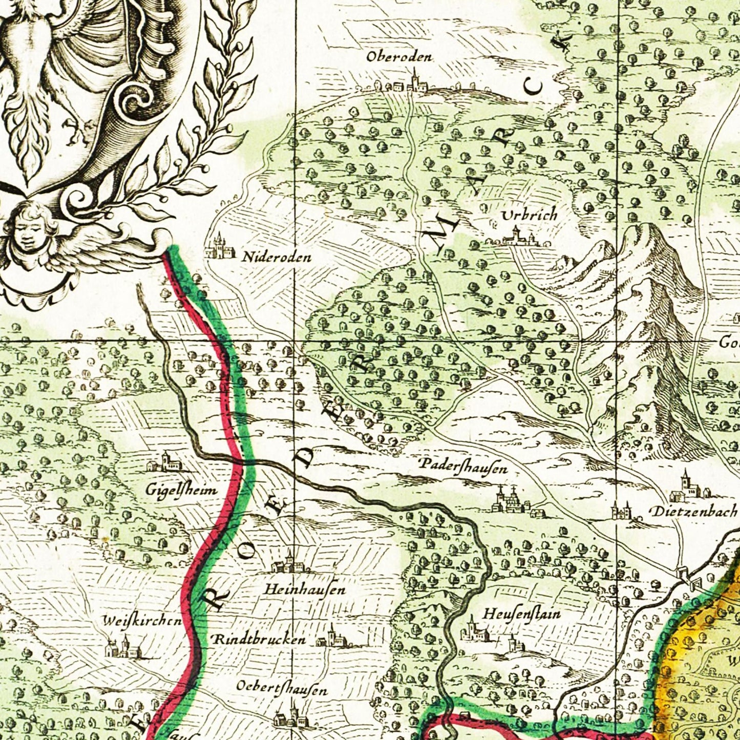 Historische Landkarte Frankfurt um 1700