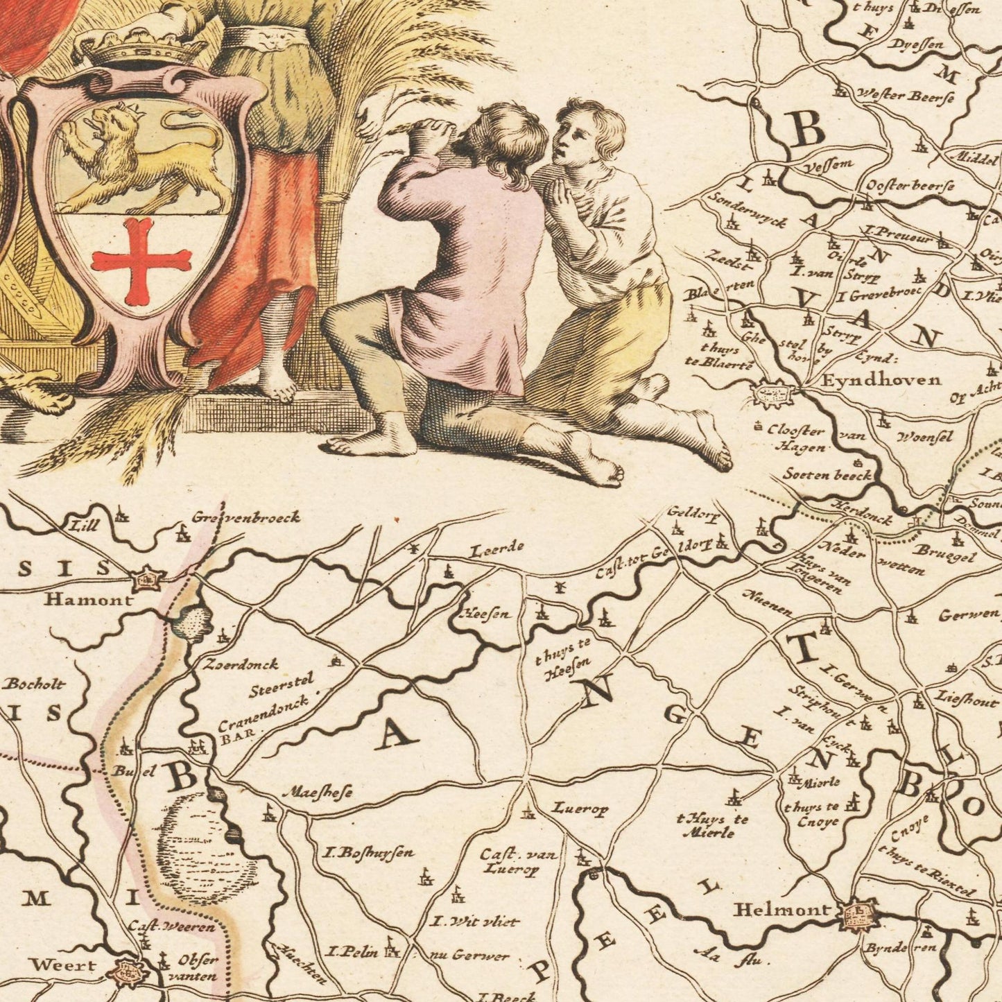Historische Landkarte Geldern um 1635
