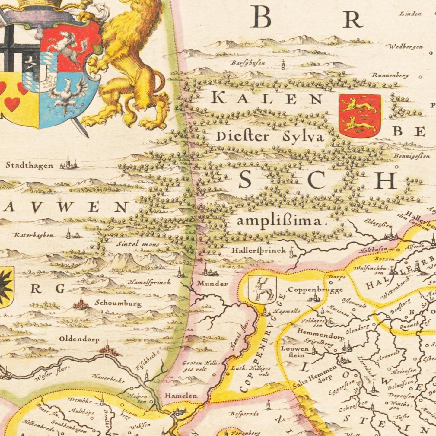 Historische Landkarte Hildesheim um 1635