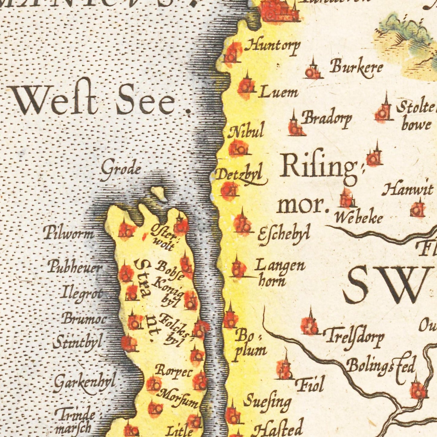 Historische Landkarte Holstein um 1609