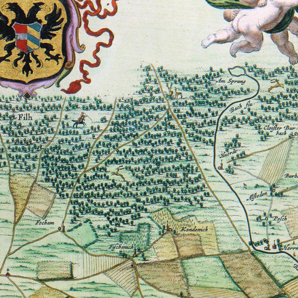 Historische Landkarte Köln um 1735