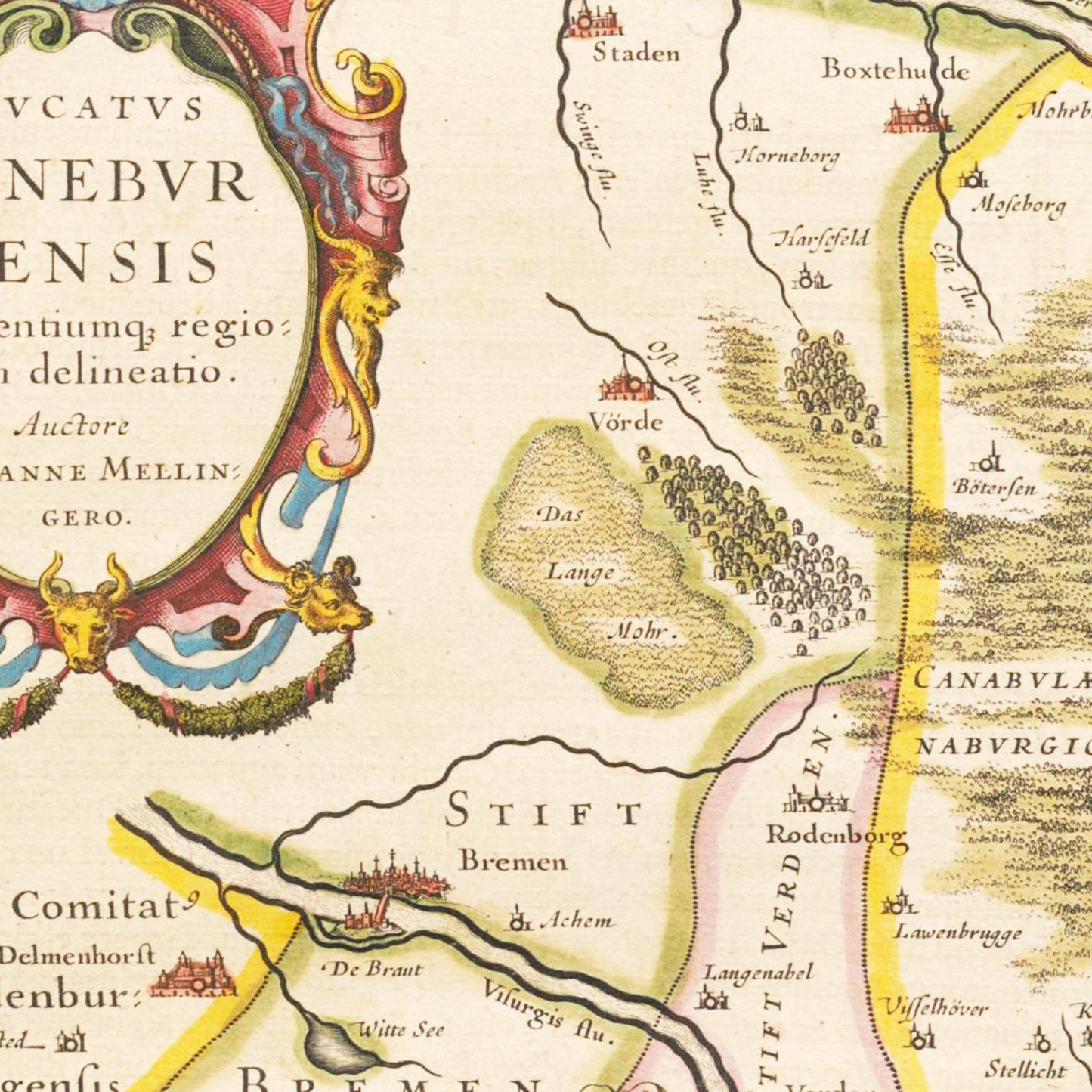 Historische Landkarte Lüneburg um 1635