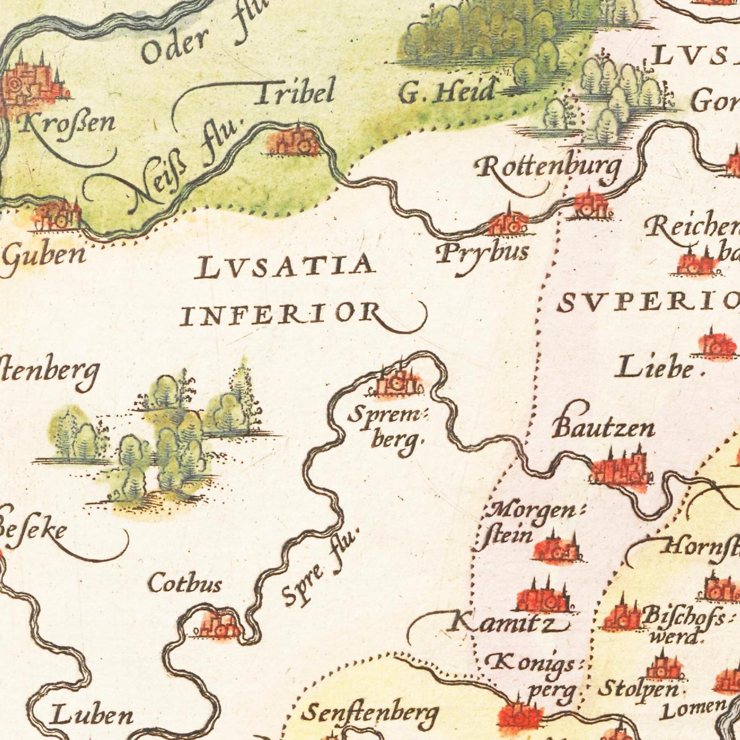 Historische Landkarte Meißen um 1609