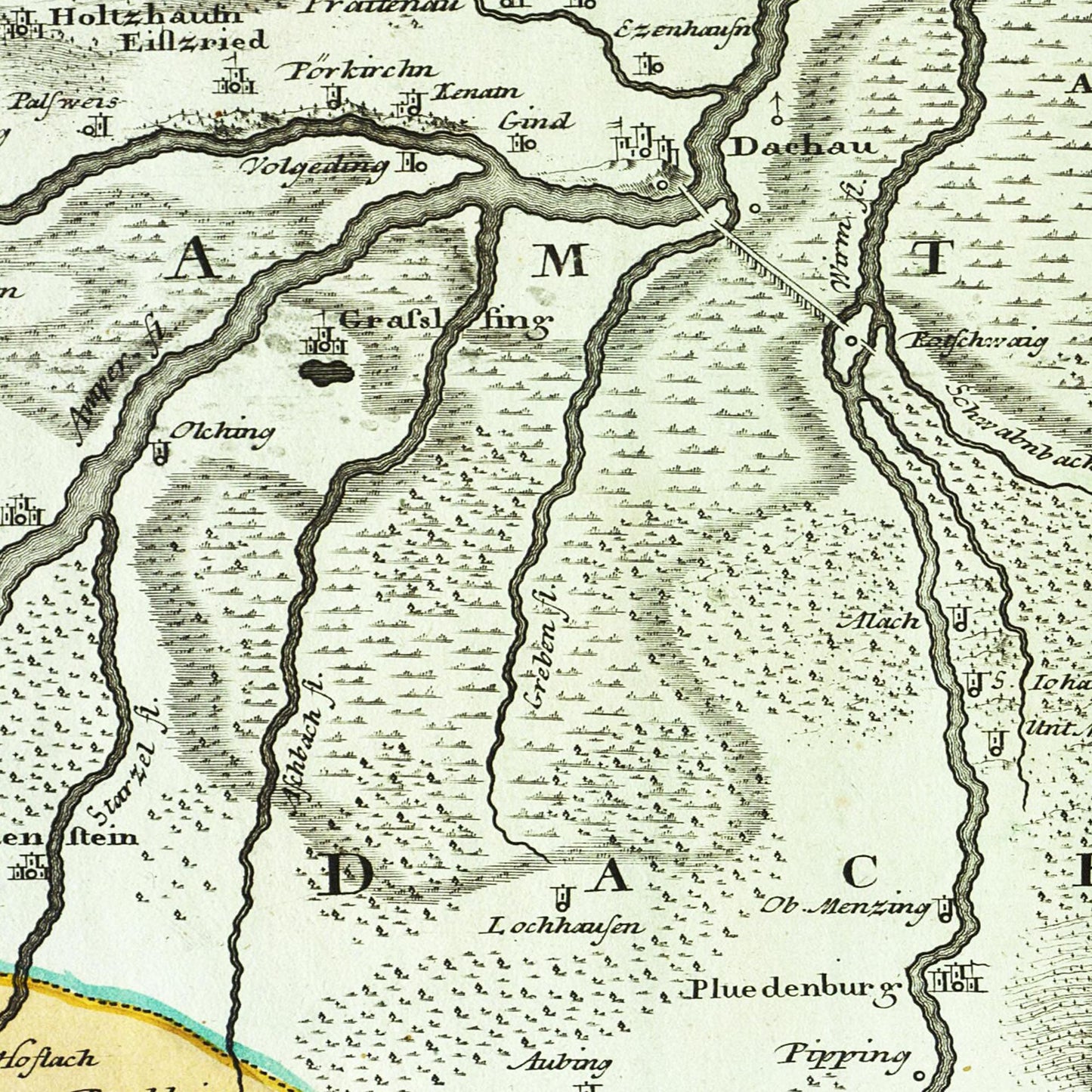 Historische Landkarte München um 1740
