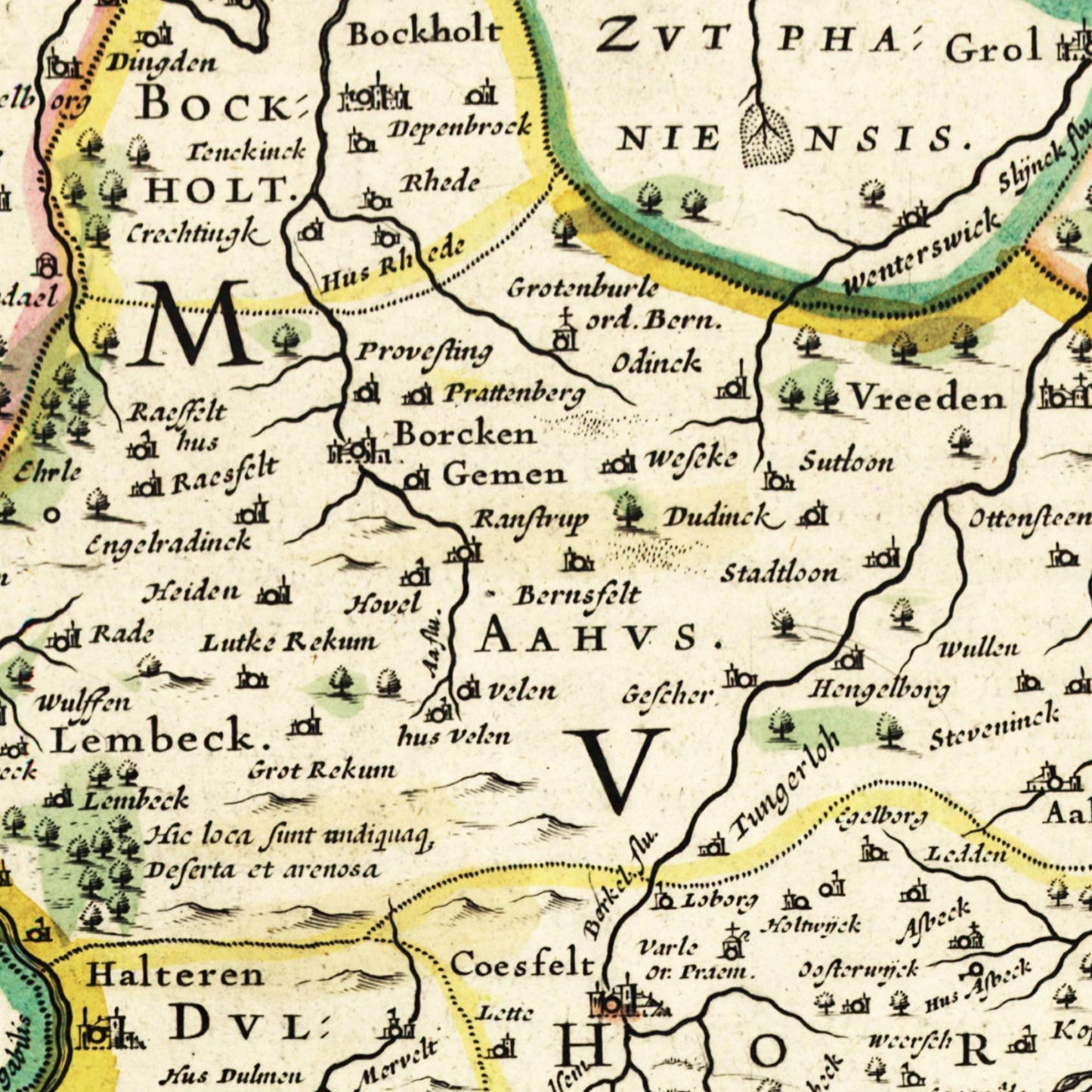 Historische Landkarte Münster um 1650