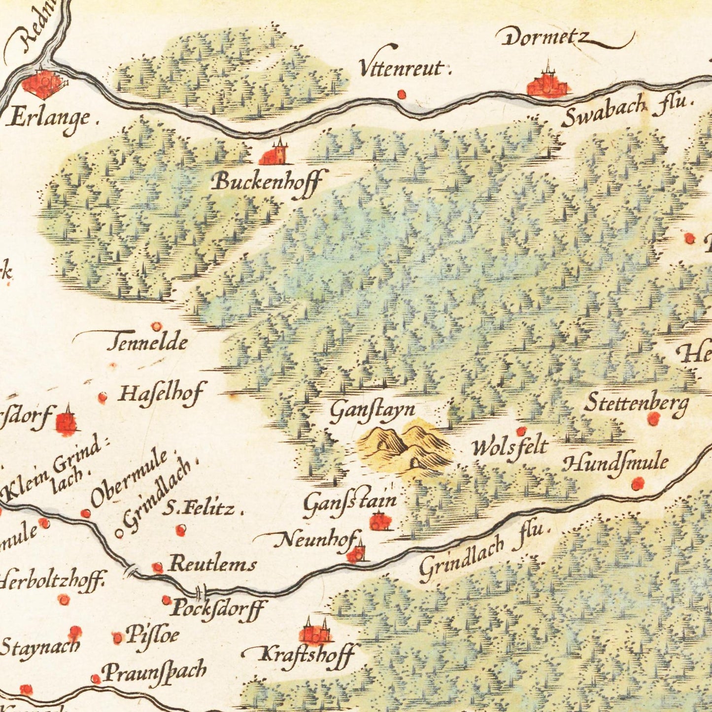 Historische Landkarte Nürnberg um 1609