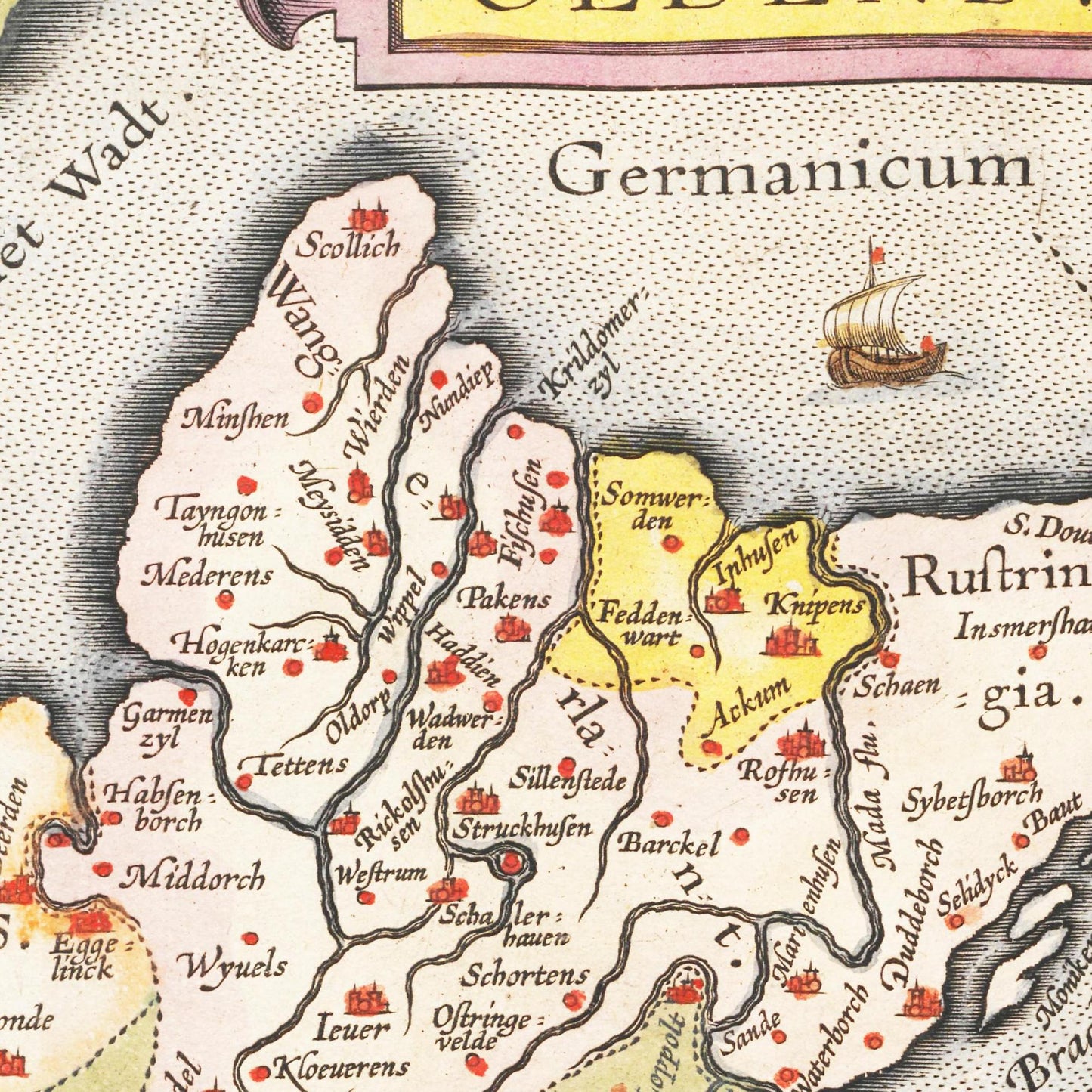 Historische Landkarte Oldenburg um 1609